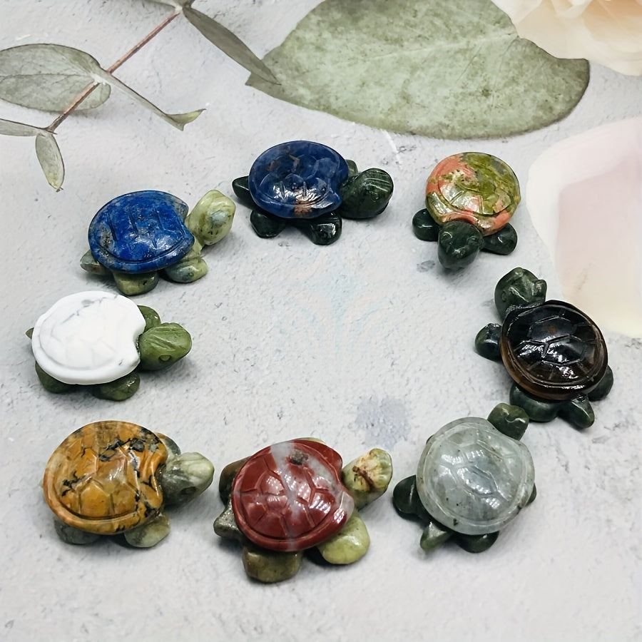 Натуральная кристальная фигурка черепахи для домашнего декора, украшение для аквариума