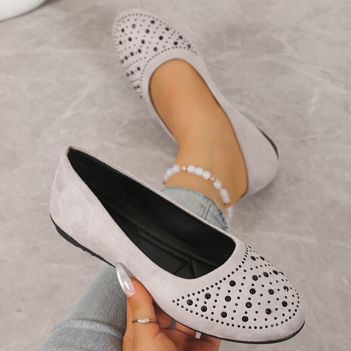 Zapatos planos de bailarina para mujer de cuero cómodos y casuales