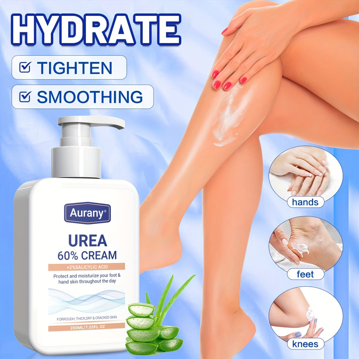 Urea 60% Salicylic Acid Moisturizing Cream for Dry Skin on Feet Knees Elbows 200ml