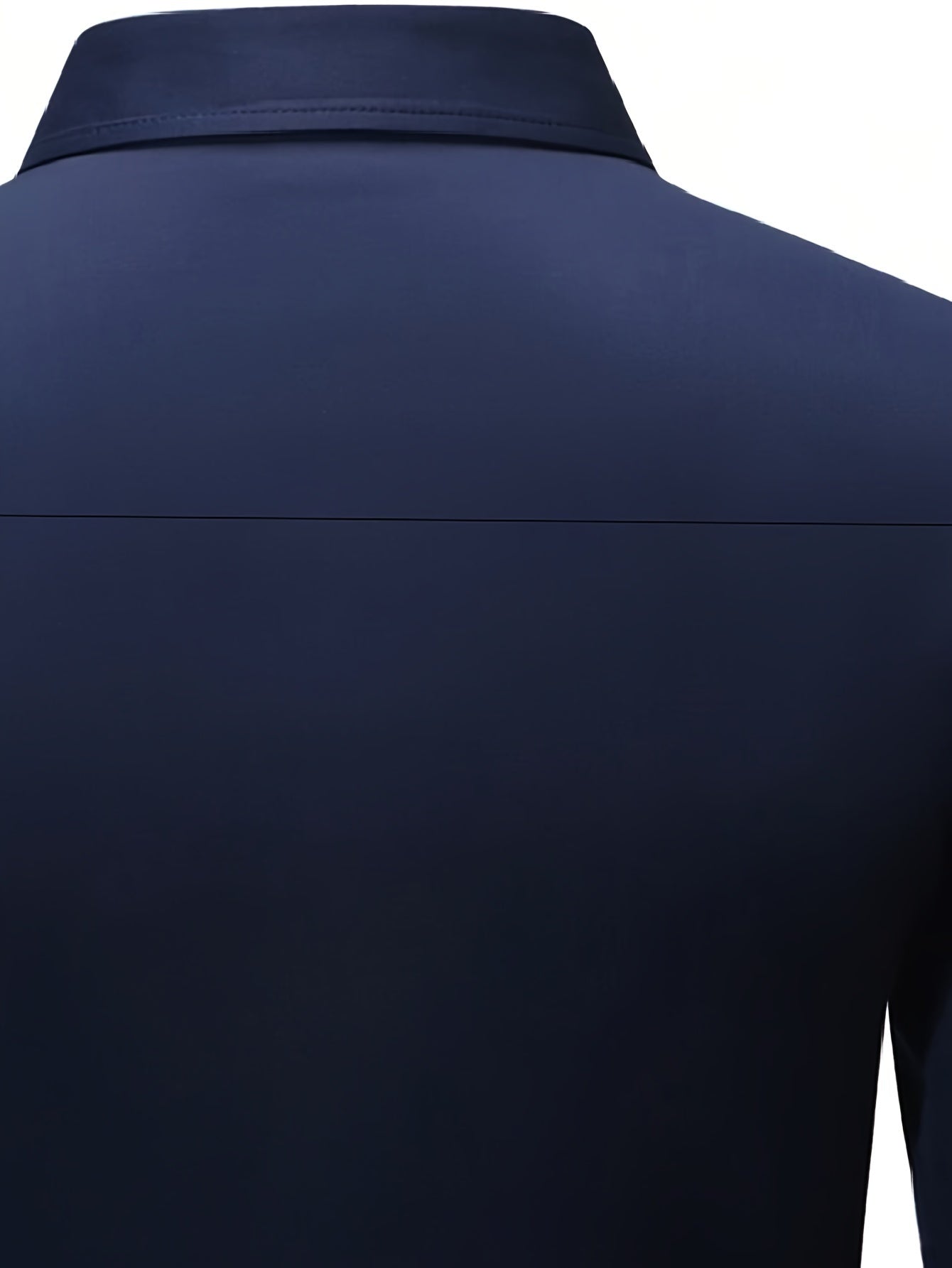 Men's Slim Fit Formal Shirt Long Sleeve Solid Polyester for All-Season