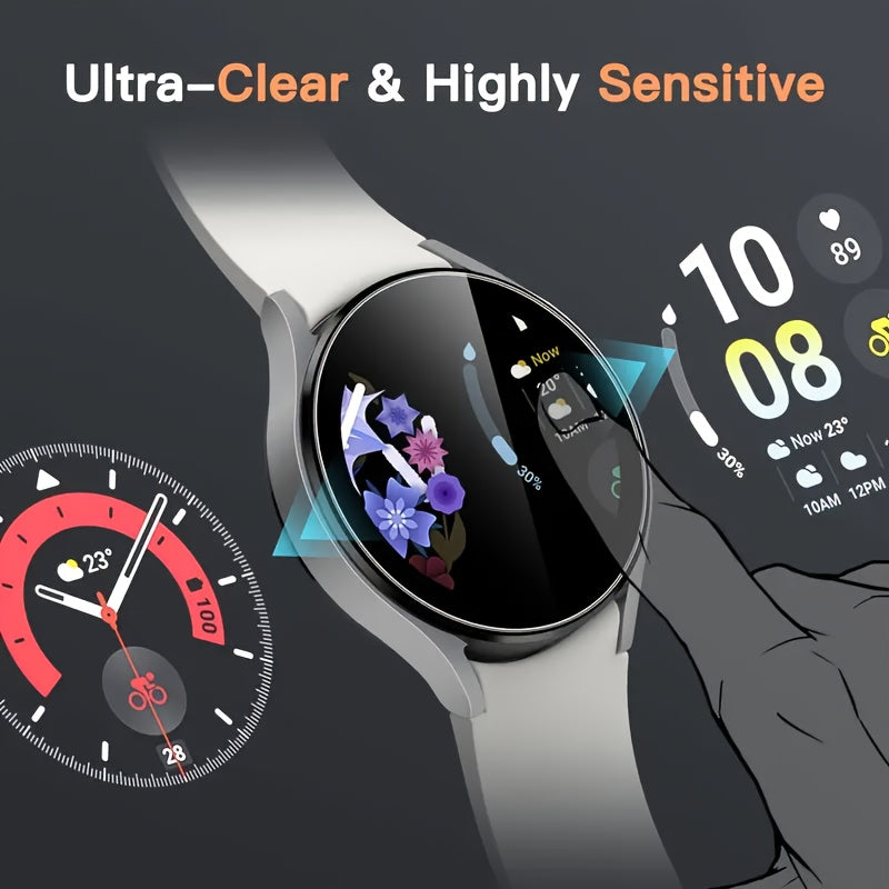 Samsung Galaxy Watch 4/5/6/7 uchun 3 ta qavatli shisha ekran himoyachisi, 9H chizishga qarshi