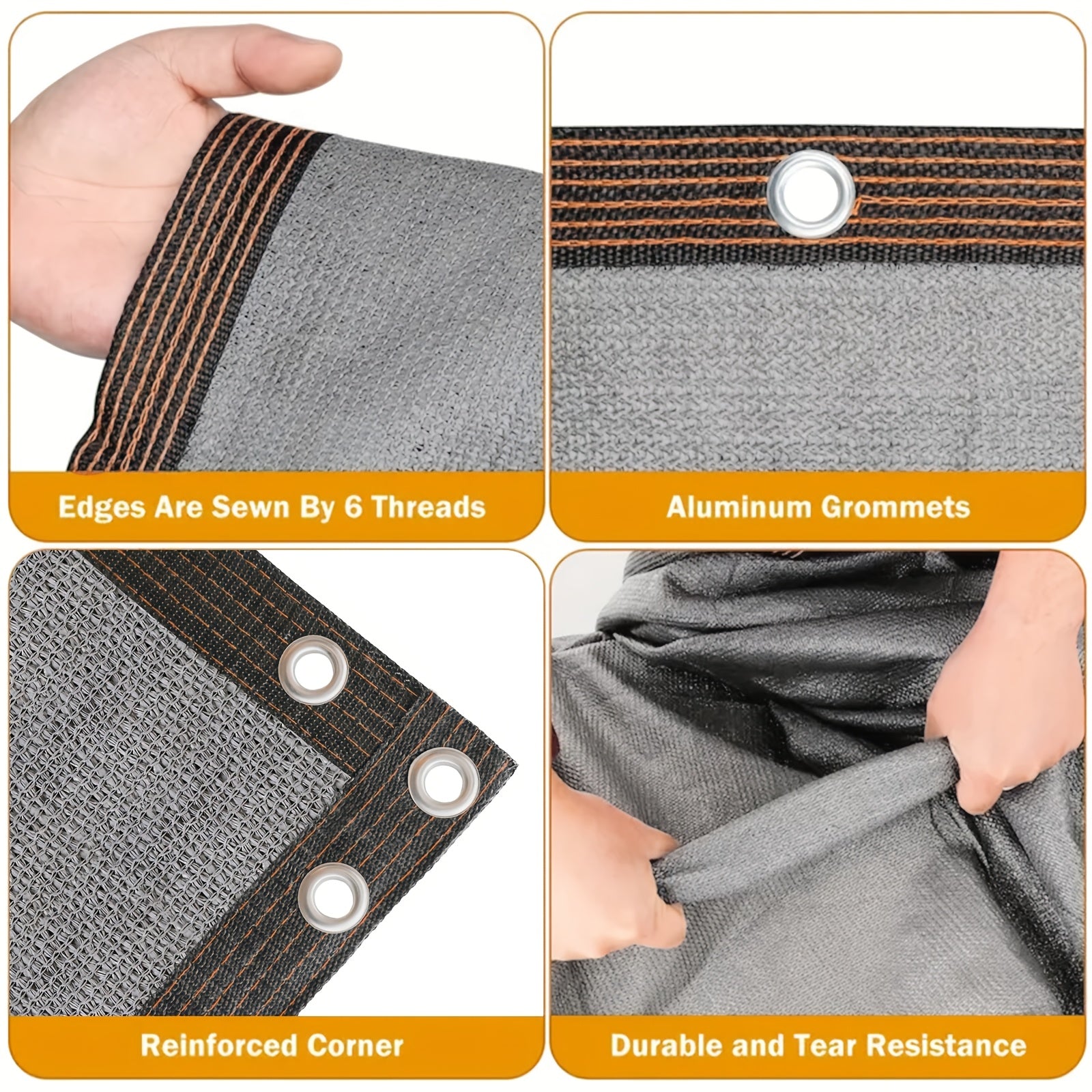 Pantalla de privacidad para exteriores de uso pesado, protección UV, cubierta de sombra con ojales, gris