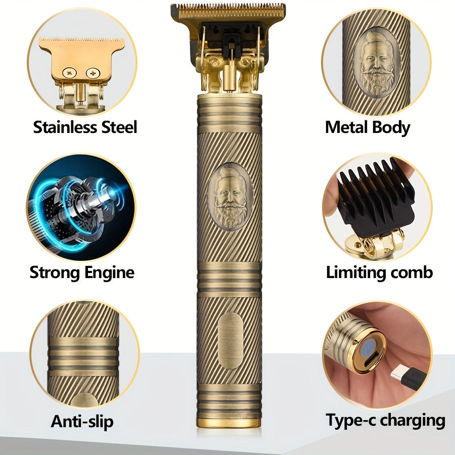 Erkaklar uchun simsiz elektr soch kesgich va clipper to'plami, USB orqali zaryadlanadigan litiy batareyali, raqamli displey, cho'tka, tarak va tozalash aksessuarlar bilan. Unikal barbershop uslubidagi soqol qirqish mashinasi