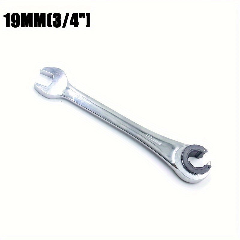 Universal Fixed Head Tubing Ratchet Open End Wrench Combination Tool