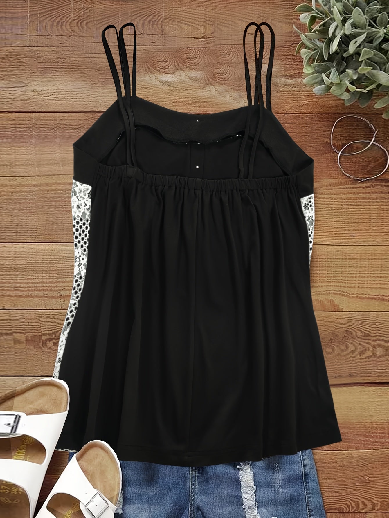 Женская майка с кружевной отделкой и без рукавов, без спинки, черная и белая