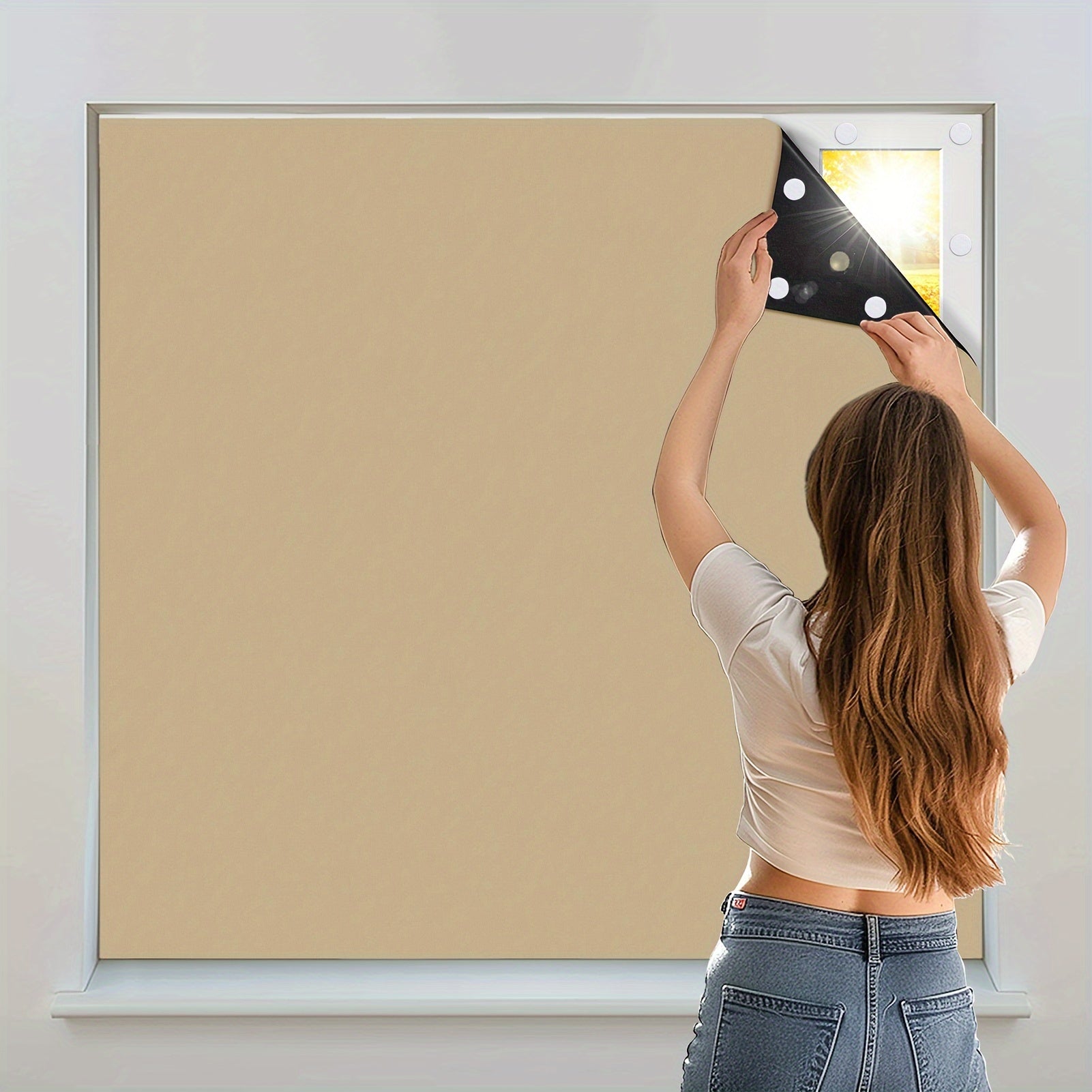 Blackout Window Shades Set of 1 Portable Blackout Curtains for Bedroom Living Room