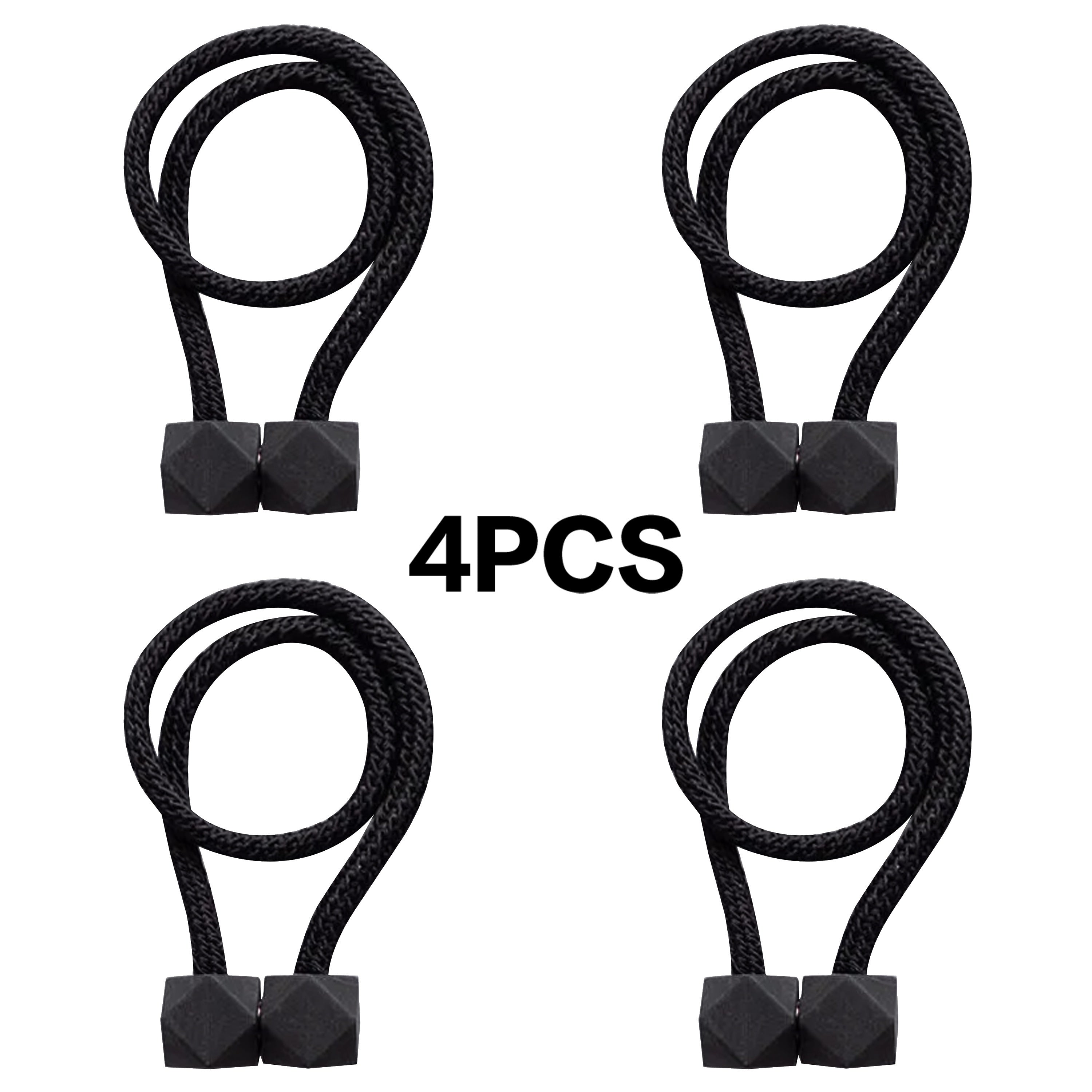Cube Magnetic Curtain Tiebacks Set 4 Pieces Thick Rope Holdbacks for Bedroom Living Room