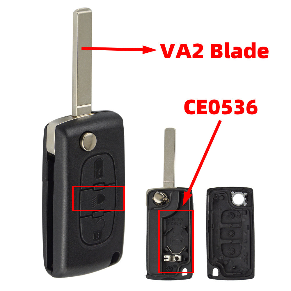 Key Case for Car Key Fob Cover Folding 2/3/4 Buttons for Compact Cars