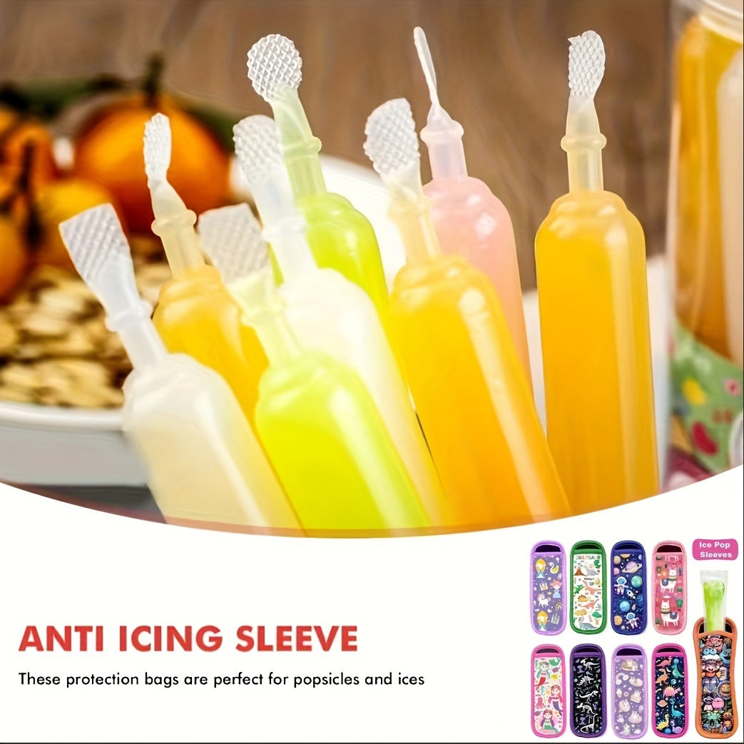 Colorful Insulated Ice Pop Sleeves Reusable Washable Summer Party Holders Pack of 1/10
