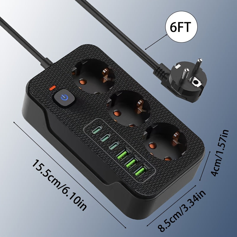 Yangi ko'p funksiyali quvvat taxtasi 3 ta quvvat rozetkasi va 3 ta USB-A va 3 ta TYPE-C qurilmalari bilan mos keladi. Avtomatik qisqa tutashuvdan himoya qilish xususiyatiga ega va turli sharoitlar uchun mos keladi.