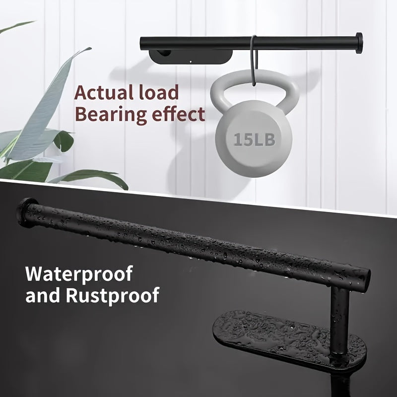 Soporte de toallas de papel sin perforaciones para ahorro de espacio para almacenamiento en cocina y baño