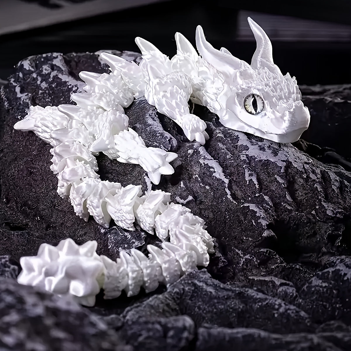 Adults 3D Printed Double-Horned Dragon Figurine Car Home Desk Decor