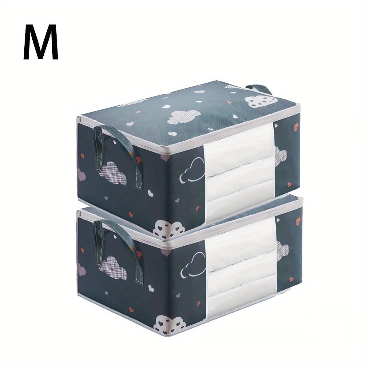 Large Capacity Quilt Storage Bag with Clear Window Foldable Portable Clothes Organizer