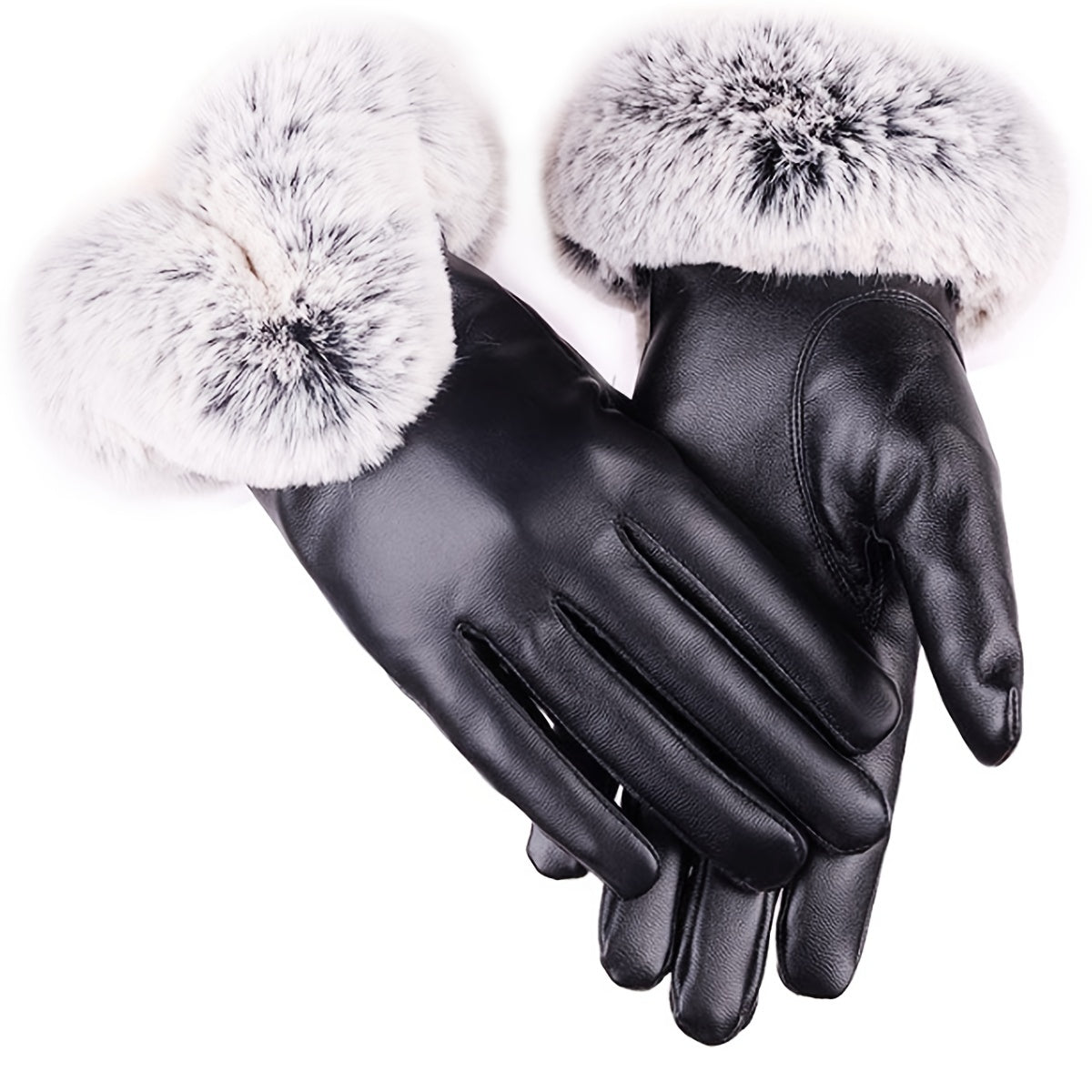 Warm Touchscreen Gloves for Men and Women, Plush-Lined, Coldproof, Elastic, Split Fingers