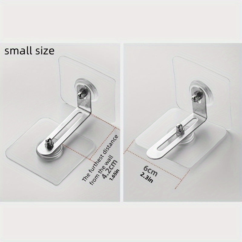 2pcs Child Safety Furniture Anchors No-Drill Anti-Tip Metal Brackets for Cabinets and Bookshelves