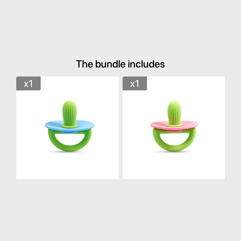 Baby Teething Toys Set with Silicone Teether Ring and Pacifier for Infants