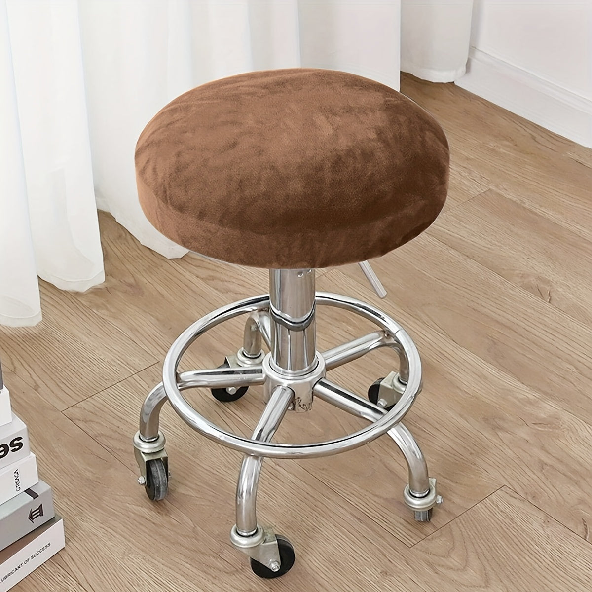 Velvet Stretch Stool Cover for Home and Office Decor in Multiple Colors