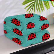 Ladybug Print Flannel Throw Blanket Soft Cozy for Couch Bed Travel