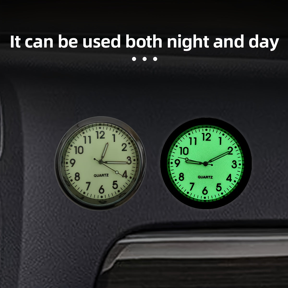 Mini Kvarts Avtomobil Soat Qoplamali Panel Yoritilgan Analog Vaqt O‘lchagich