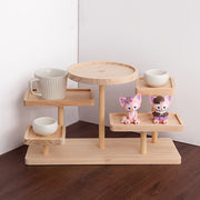 Wooden Tiered Display Stand for Plants Snacks and Decor Home Office Dorm