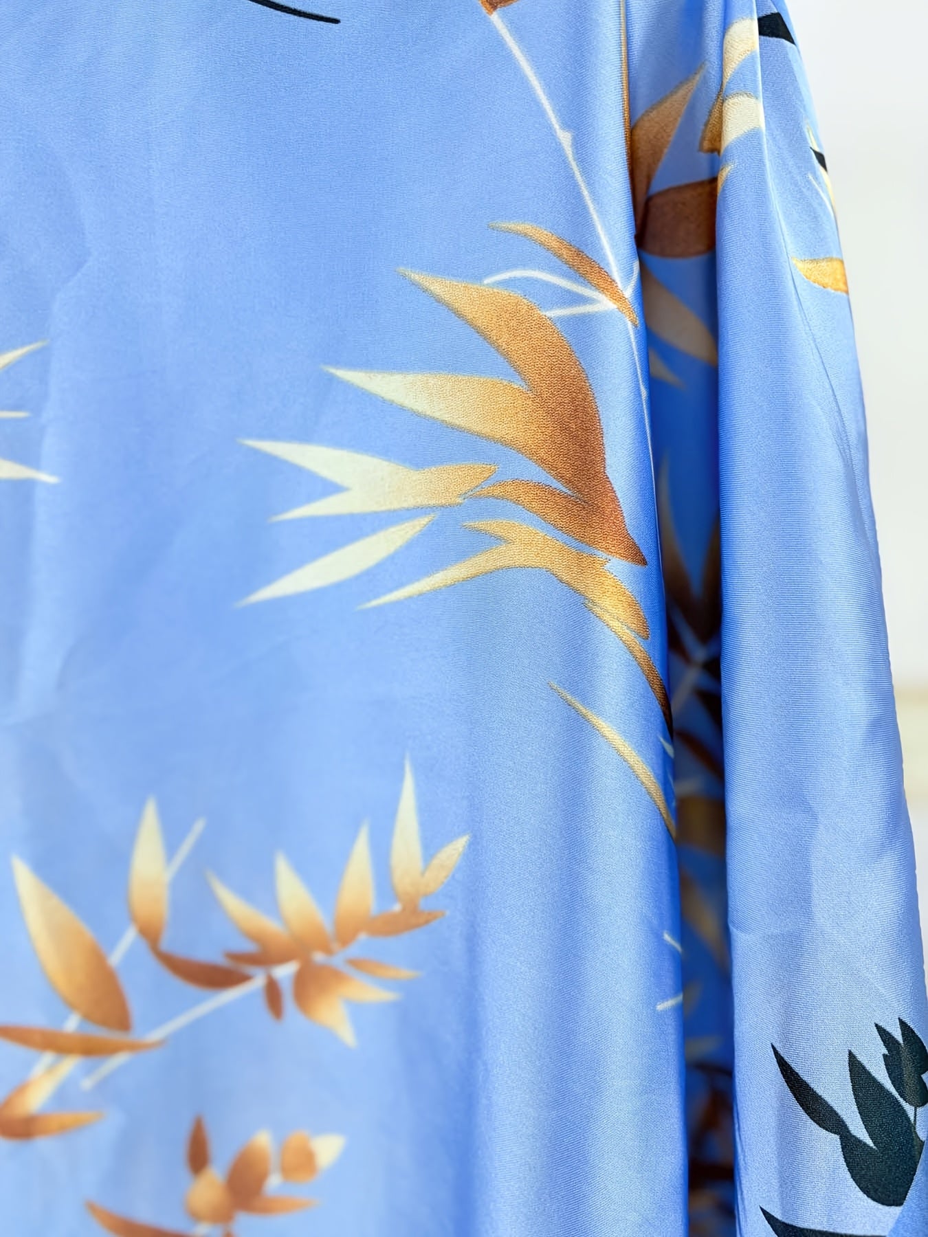 Plus Size Bohemian Printed Robe Women’s Summer Dress With Batwing Sleeves