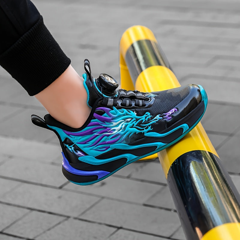 Boys' Fleece-Lined Low-Top Sneakers for Winter Outdoor Casual Running