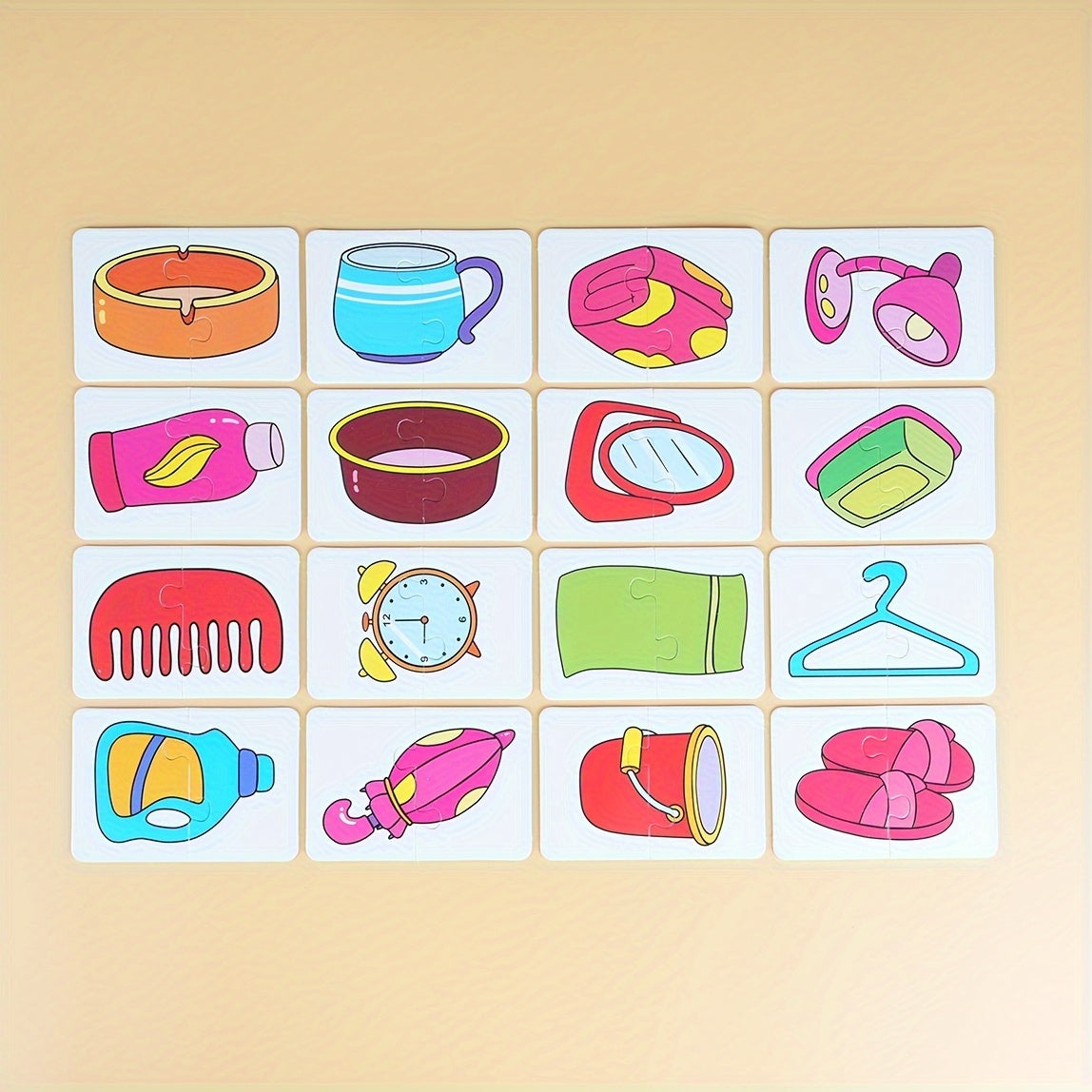 Соответствующие карточки-головоломки для детей 1-4 лет, красочная образовательная игрушка в красном, зеленом, синем, желтом