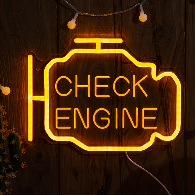 Neon Wall Light Check Engine Letter for Weddings Engagement Parties Bedroom Decor