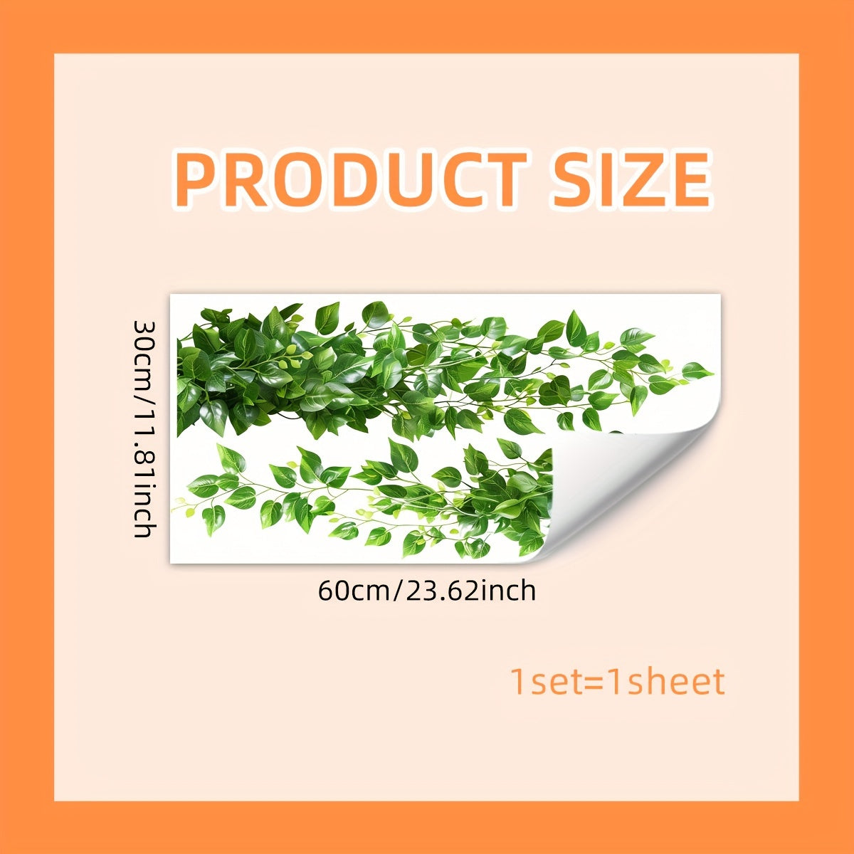 Contemporary Leaf Pattern Privacy Window Film 5Mil PVC Sticker for Bedroom Balcony