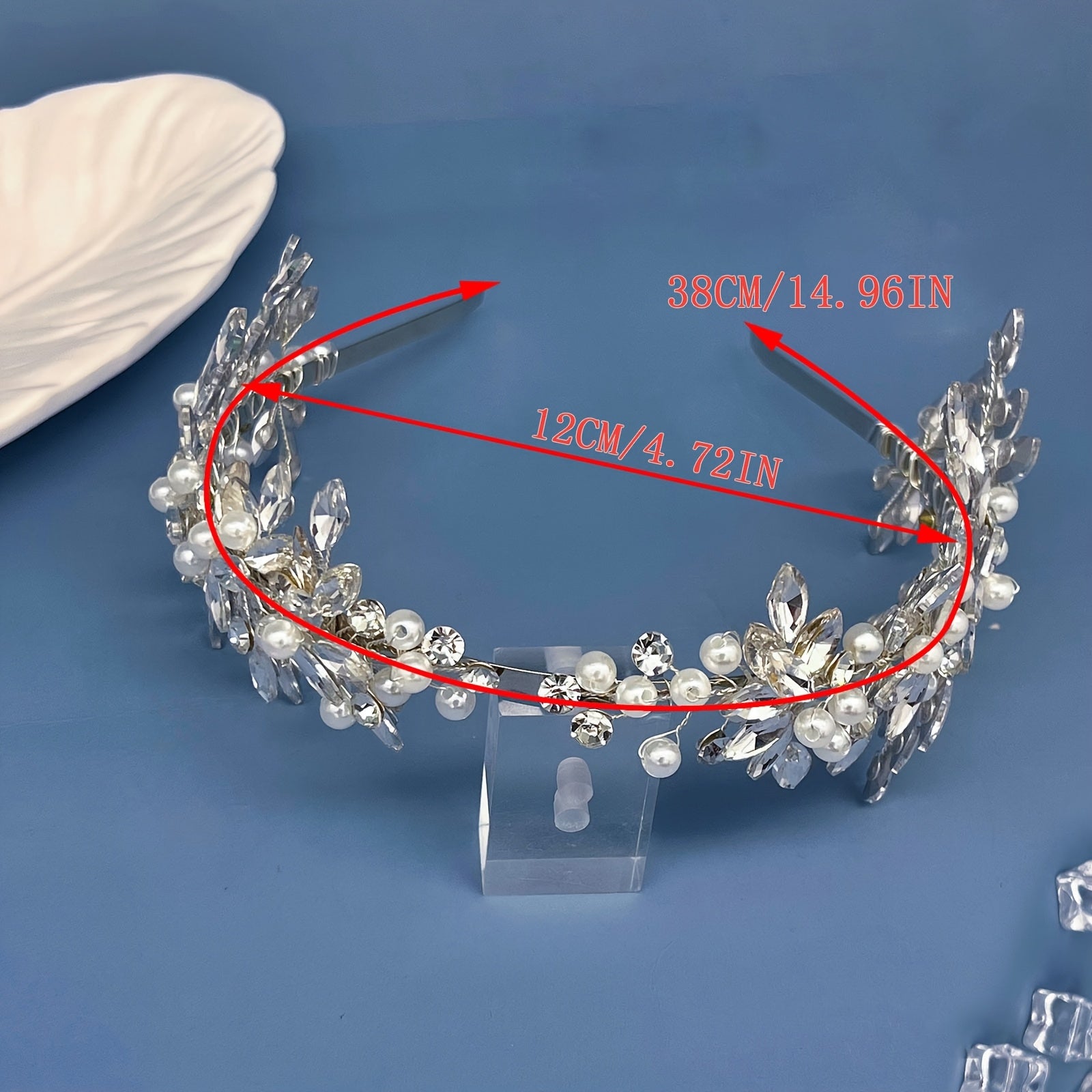 Diadema nupcial incrustación de agua con cuentas, accesorio elegante para boda