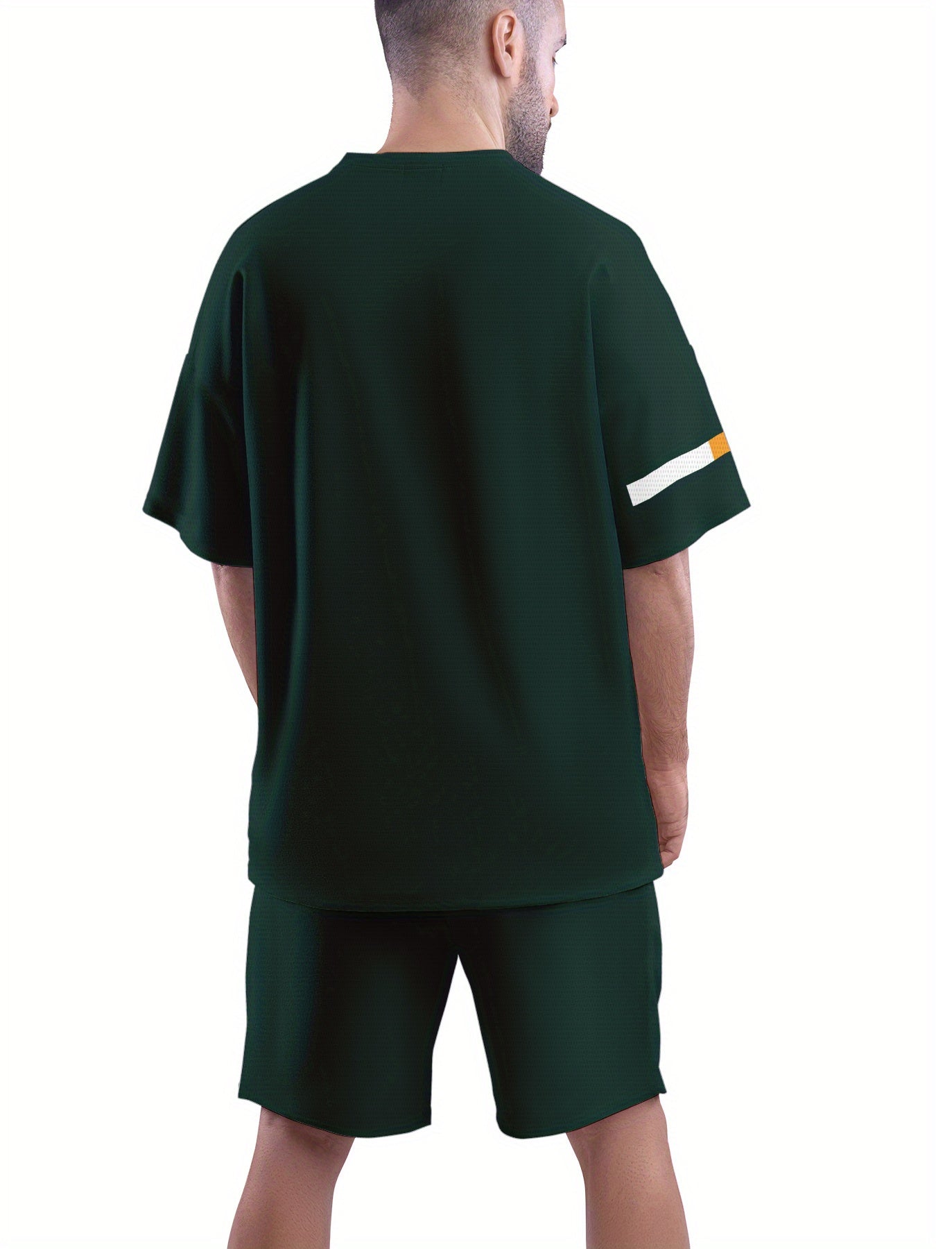 Men's Summer Casual T-Shirt and Pants Set with 3D Printing Breathable Polyester