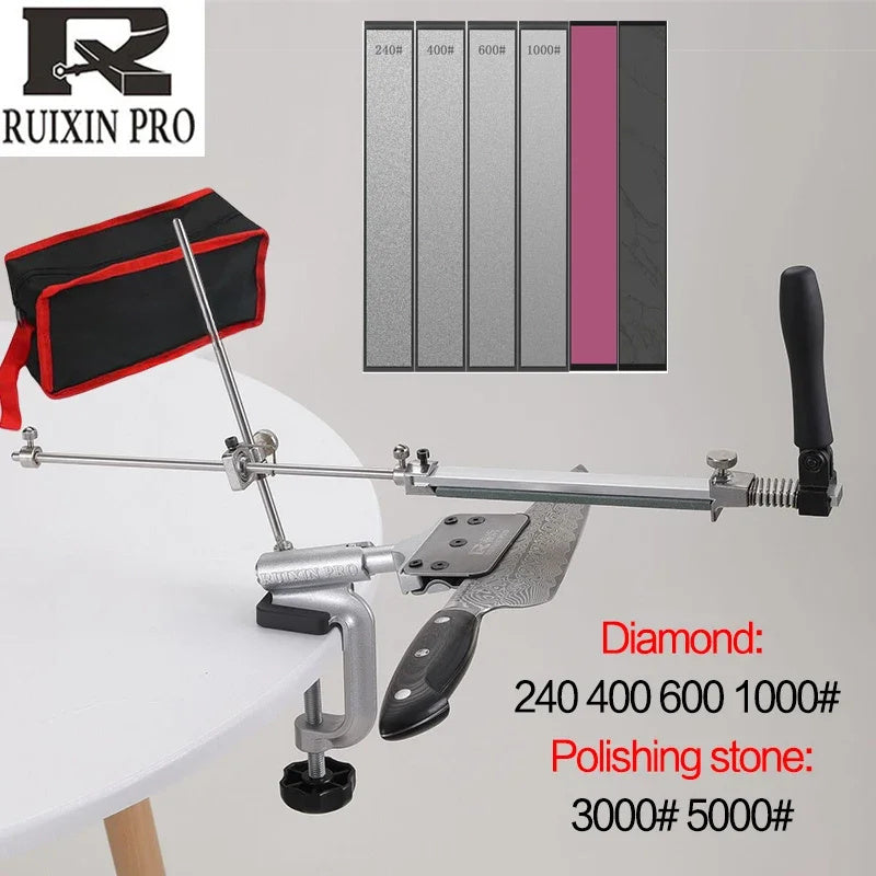 Qo'lda maydalash toshi bilan mustahkam qattiq burchakli pichoq silliqlash mashinasi. Oshxona uchun batareyaga ehtiyoj yo'q.