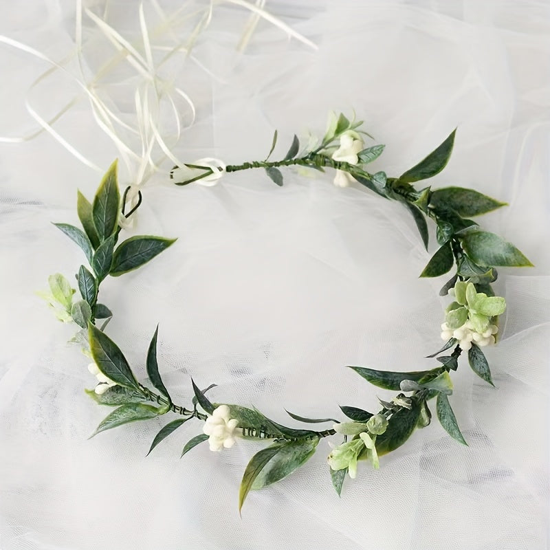 Wedding Photoshoot Bride Floral Crown Forest Backdrop