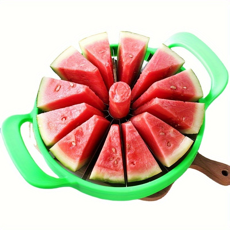 Stainless Steel Watermelon Slicer with Non-Slip Handle for Kitchen Use