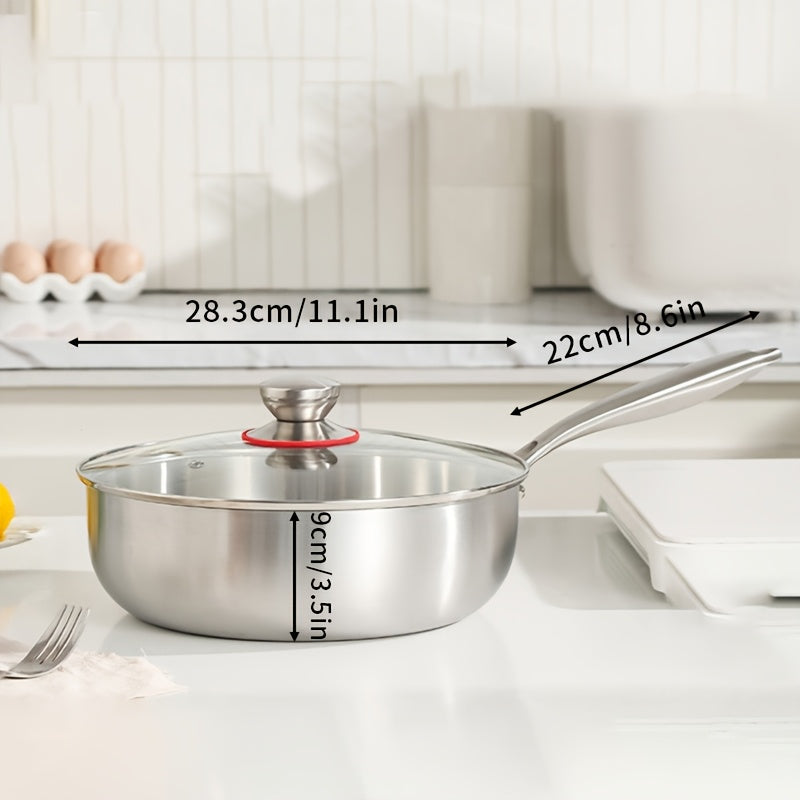 Olla de sopa de acero inoxidable con asa y antiadherente para calentar leche en inducción