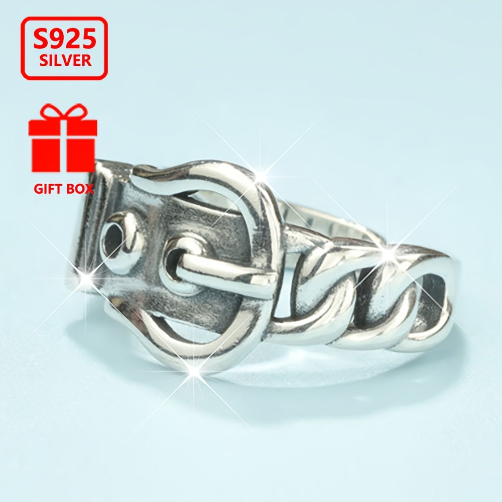 Vintage Hip-Hop uslubi S925 sterling kumush bel halqasi, sozlanadigan dizayn bilan, partiyalar va bayram tadbirlari uchun ideal, nafis va jozibali muhitga ega bel halqasi.