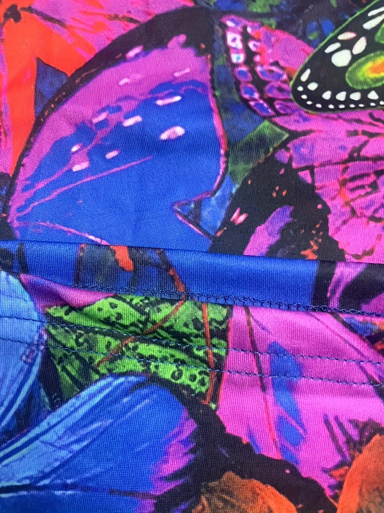 Mono sin mangas de talla grande para mujer con estampado de mariposas y bolsillos