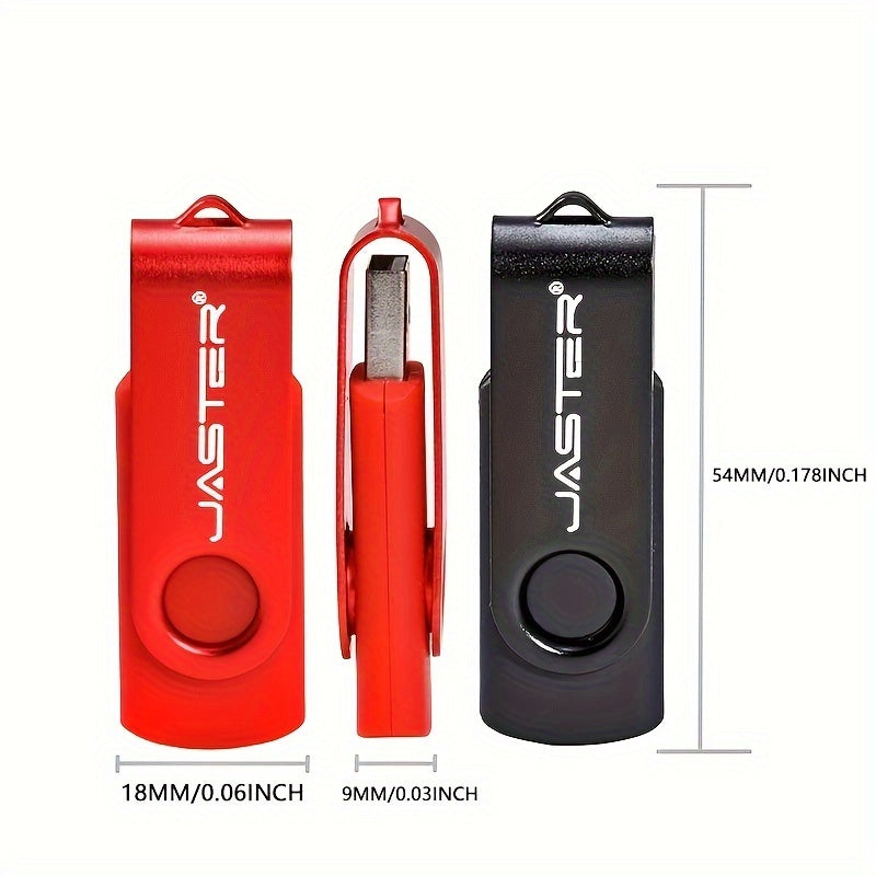 128GB High-Speed USB 2.0 Flash Drive with Rotatable Metal Keychain in Bright Colors