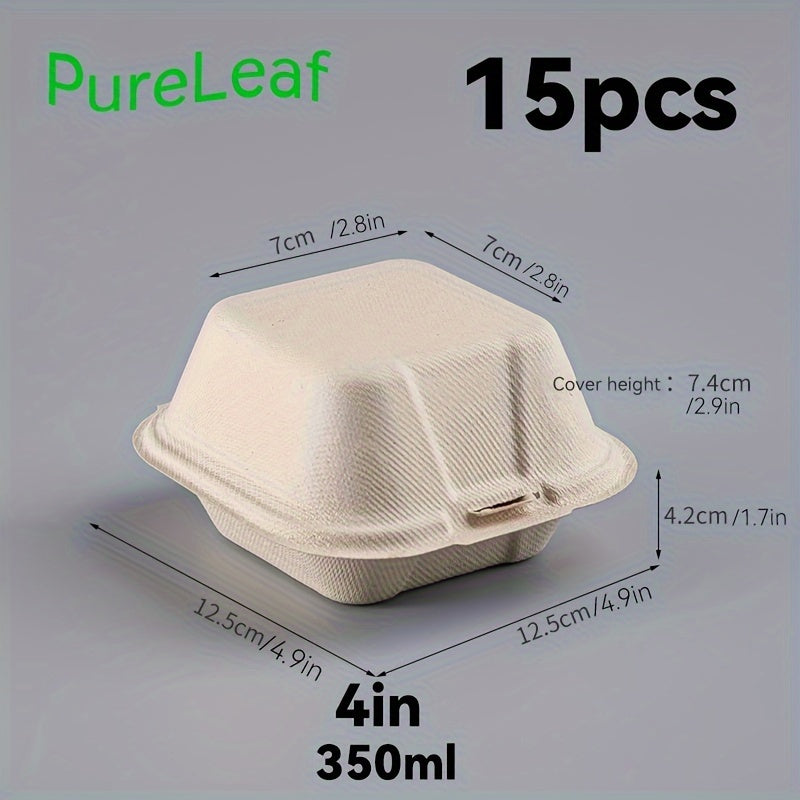 Ekologik toza bug'doy donasi qog'oz tushlik qutilari, 5, 15, 30, 50 ta, sendvichlar, salatlar va shirinliklar uchun