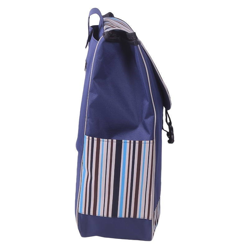 Foldable Lightweight Shopping Cart Replacement Bag with Striped Design