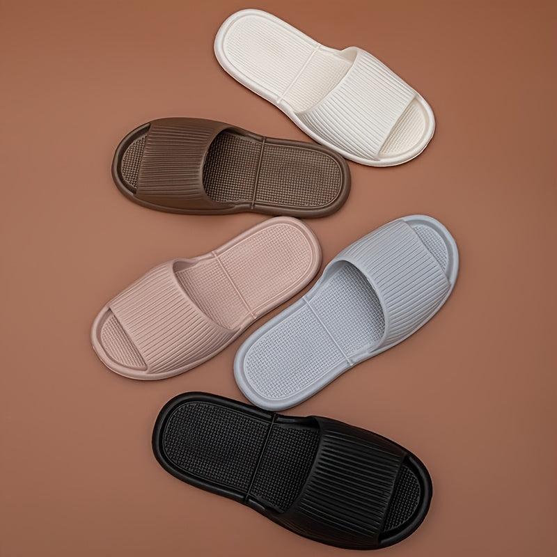 Унисекс EVA нескользящие тапочки минималистичные с полосками для дома и улицы, комфортные