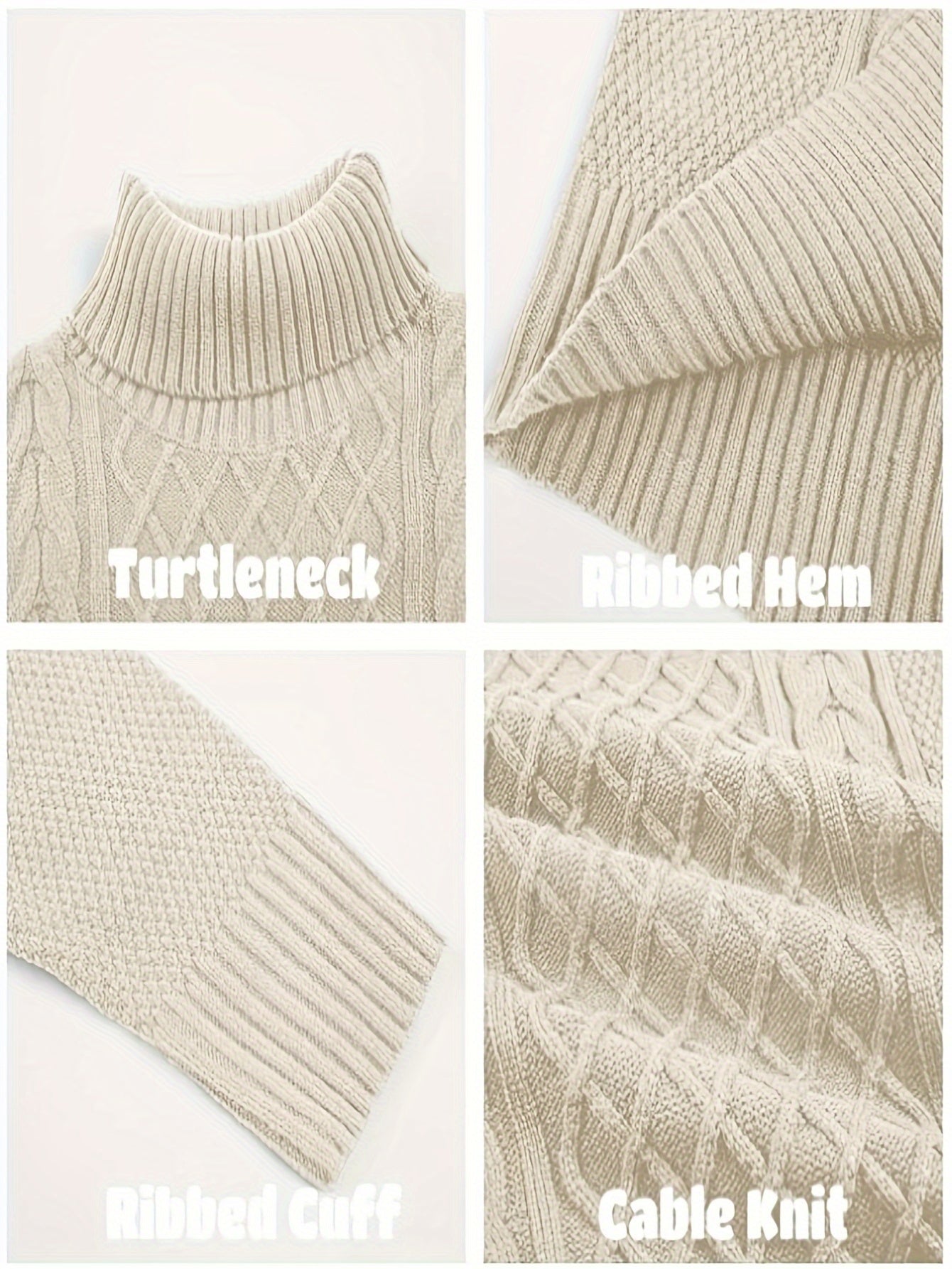 Men's Winter Turtleneck Sweater in Polyester with High Neck Regular Fit Casual and Work