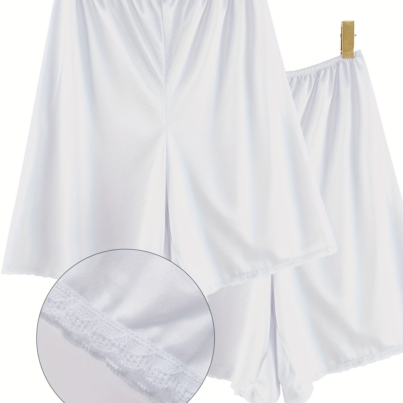 Plus o'lcham ayollar uchun chiroyli tilla bilan bezatilgan xavfsizlik yubka-shorts nafas oladigan muz ipak