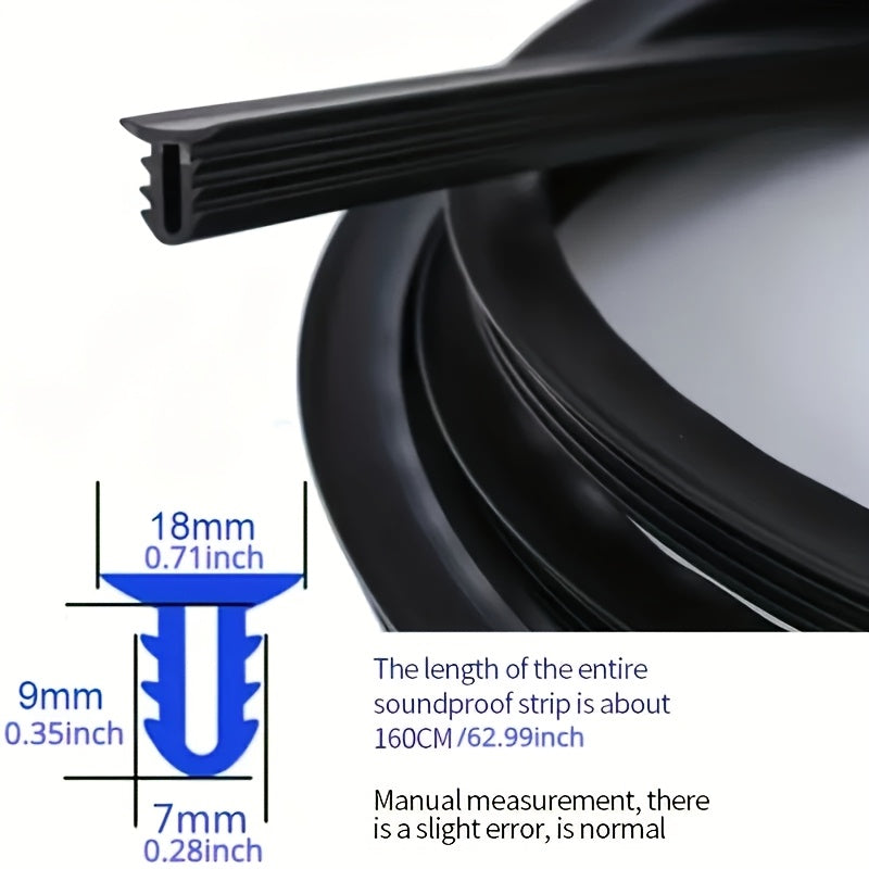 Car Soundproofing Sealing Strip 160cm Dustproof Noise Reduction Dashboard Gap