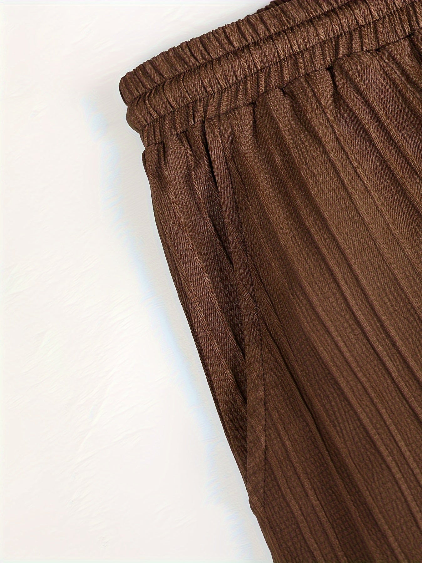 Men's Casual 2-Piece Set Short Sleeve Shirt and Drawstring Pants Polyester Summer