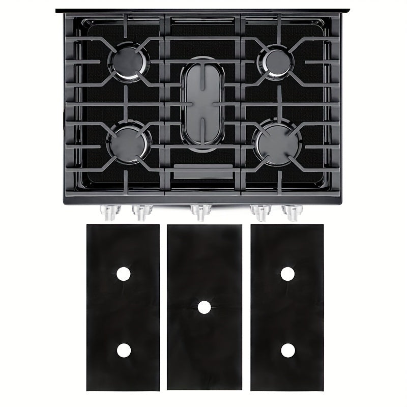 Juego de 3 protectores reutilizables para estufas de gas, antiadherentes, resistentes al calor y fáciles de limpiar