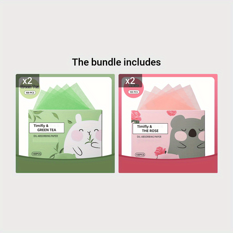 Unisex Oil-Absorbing Facial Blotting Papers 100 Sheets with Plant Extracts