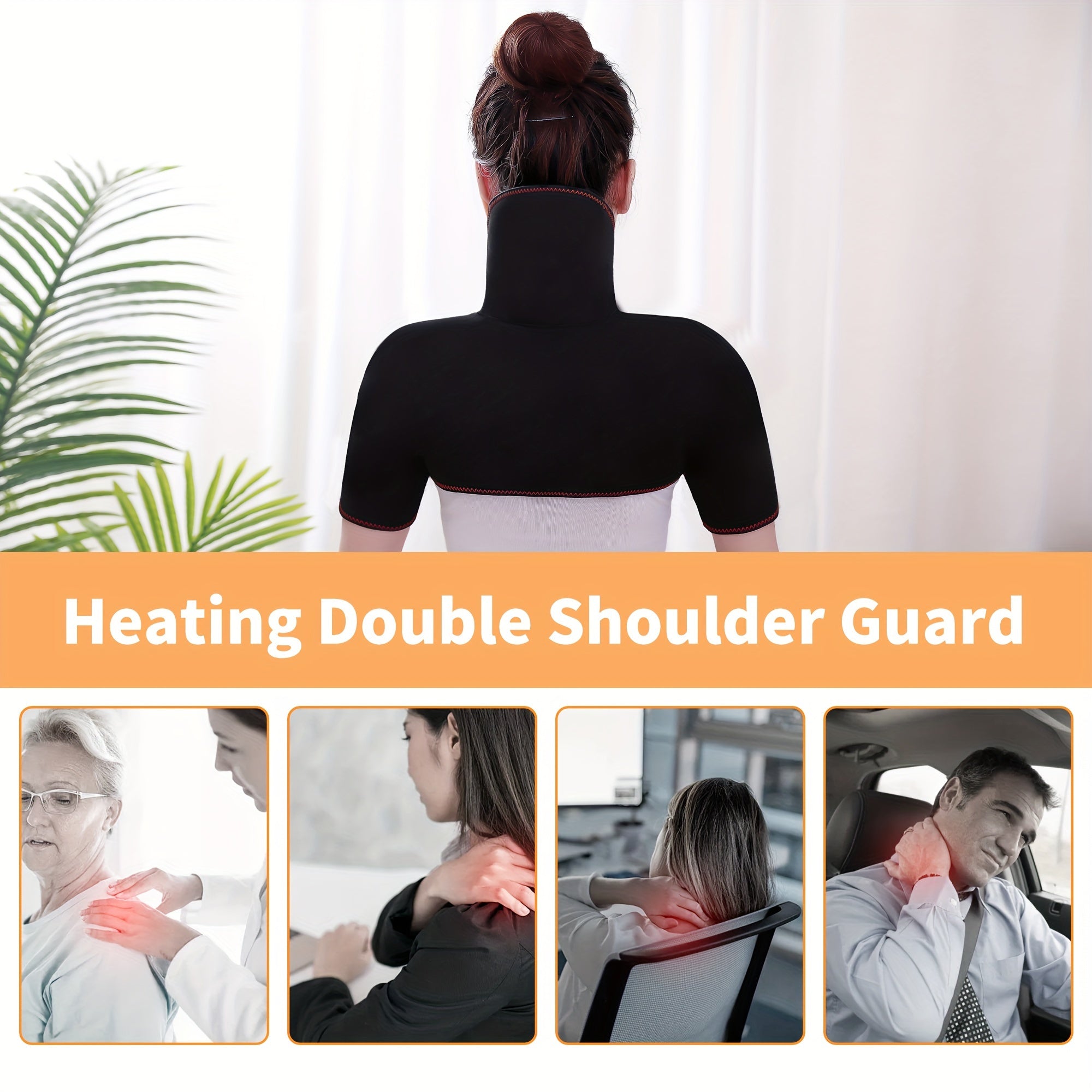 Unisex Heated Neck Guard USB Powered Dual Strap with Adjustable Settings