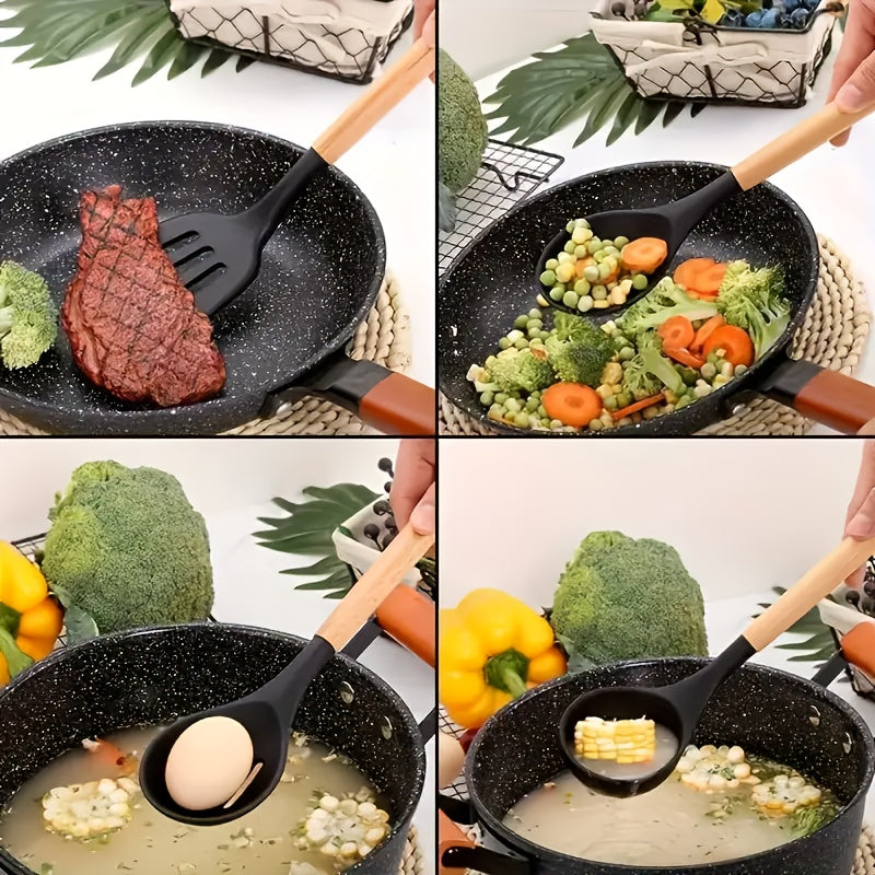 Silicone Kitchen Utensil Set 12 Pieces Non-Stick Heat-Resistant Cooking Tools