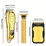 3pcs Professional Men's Electric Hair Clipper Set USB Rechargeable Wireless Gift for Hair Professionals